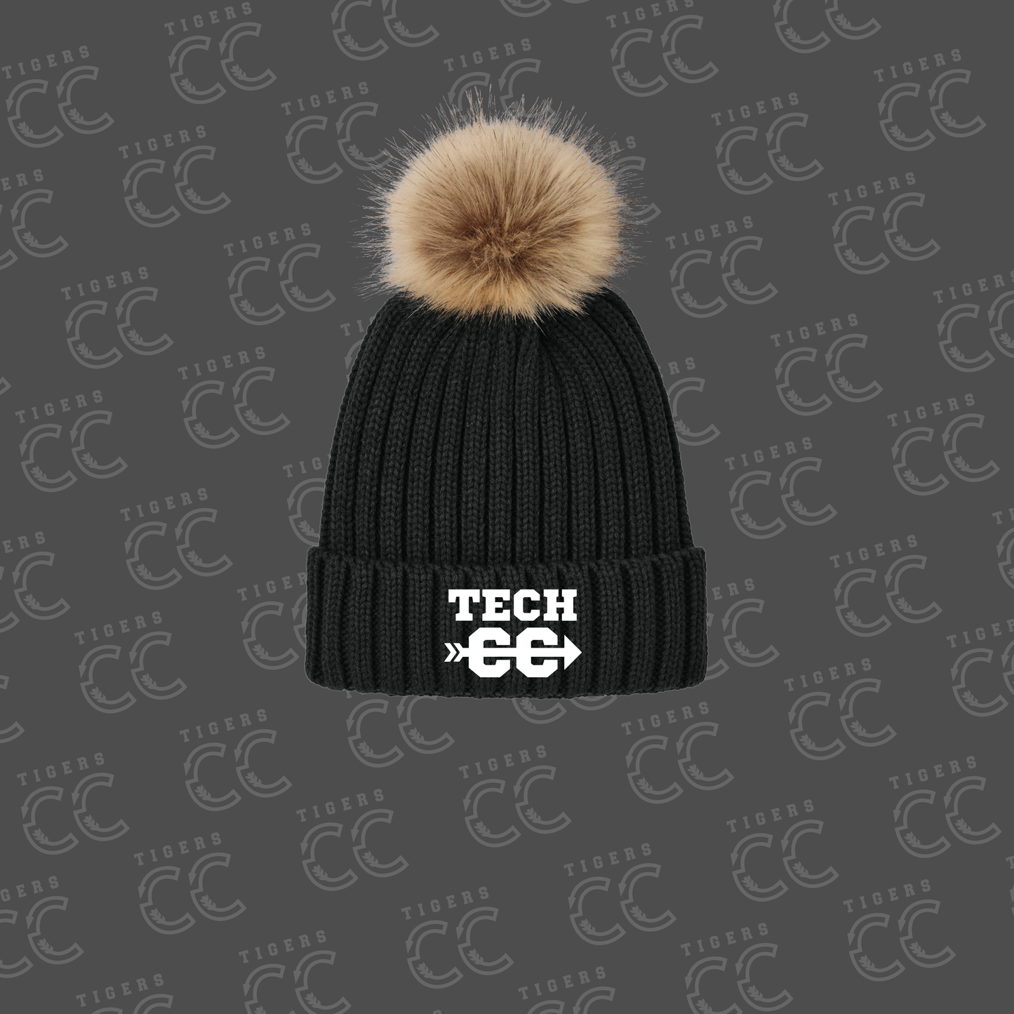 Tigers Cross Country - Fur Pom Beanie