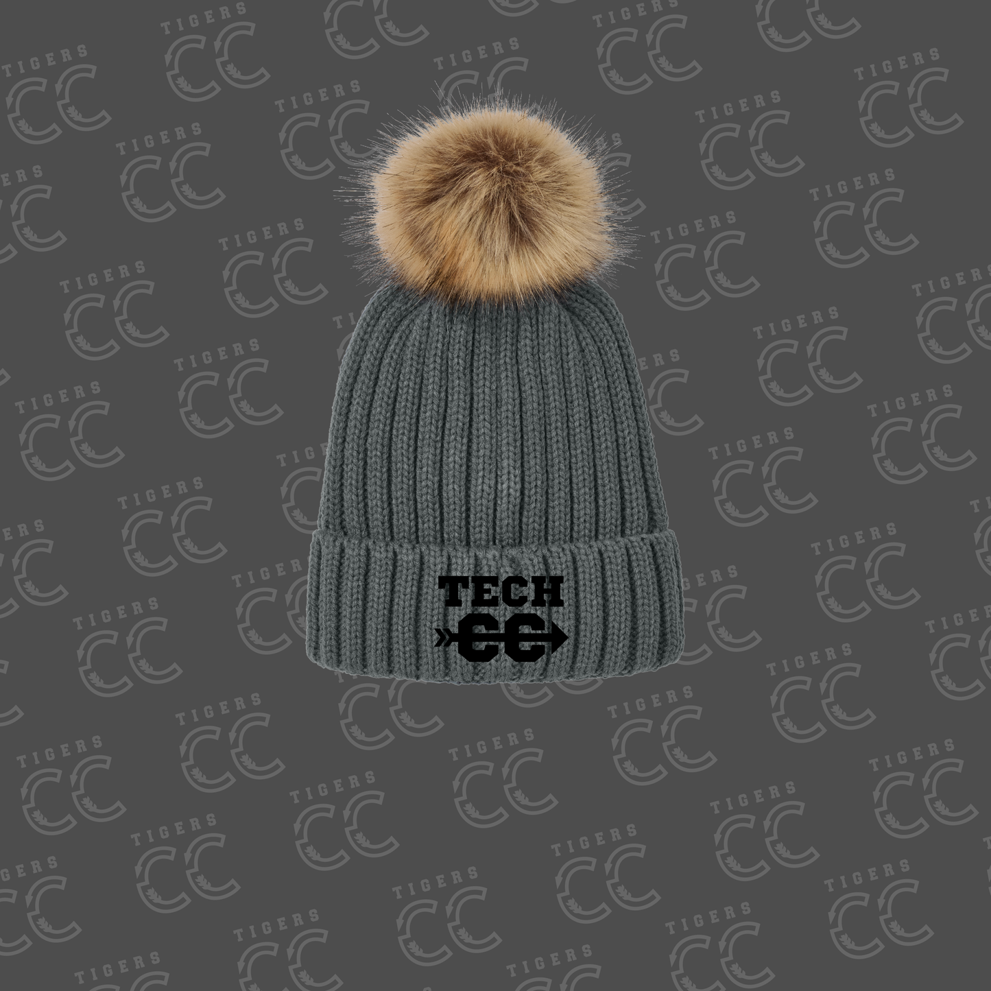 Tigers Cross Country - Fur Pom Beanie