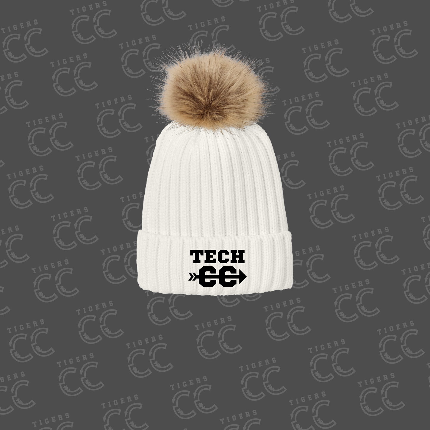 Tigers Cross Country - Fur Pom Beanie