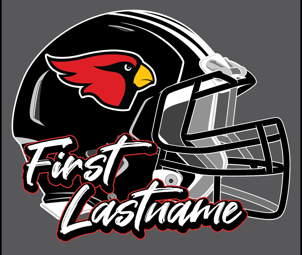 Cardinal Football Helmet Decal 2026 - Name Only