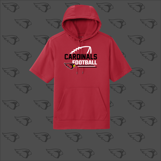 Cardinal Football Short Sleeve Hoodie